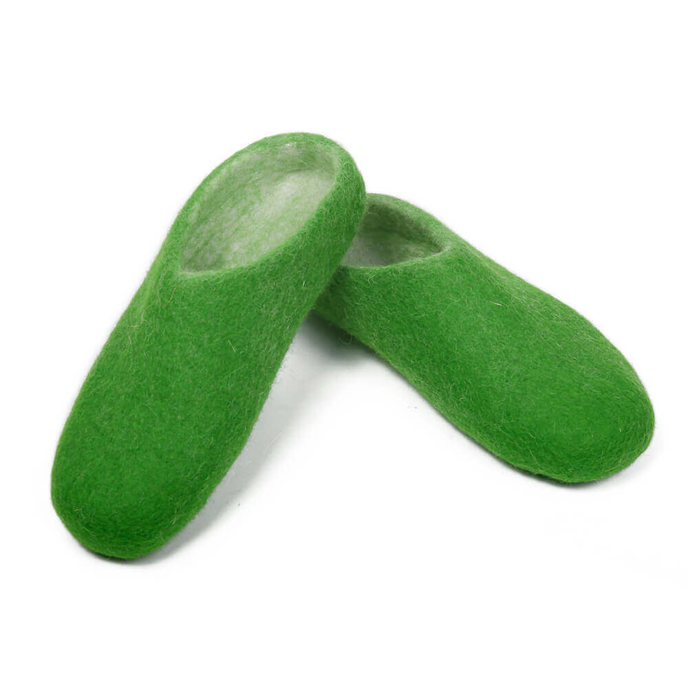 green-felt-slipper